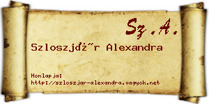 Szloszjár Alexandra névjegykártya