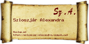 Szloszjár Alexandra névjegykártya