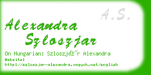 alexandra szloszjar business card